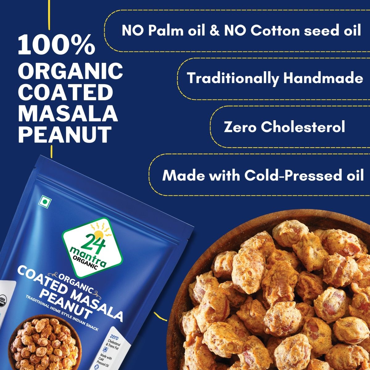 24 Mantra Organic Coated Masala Peanut