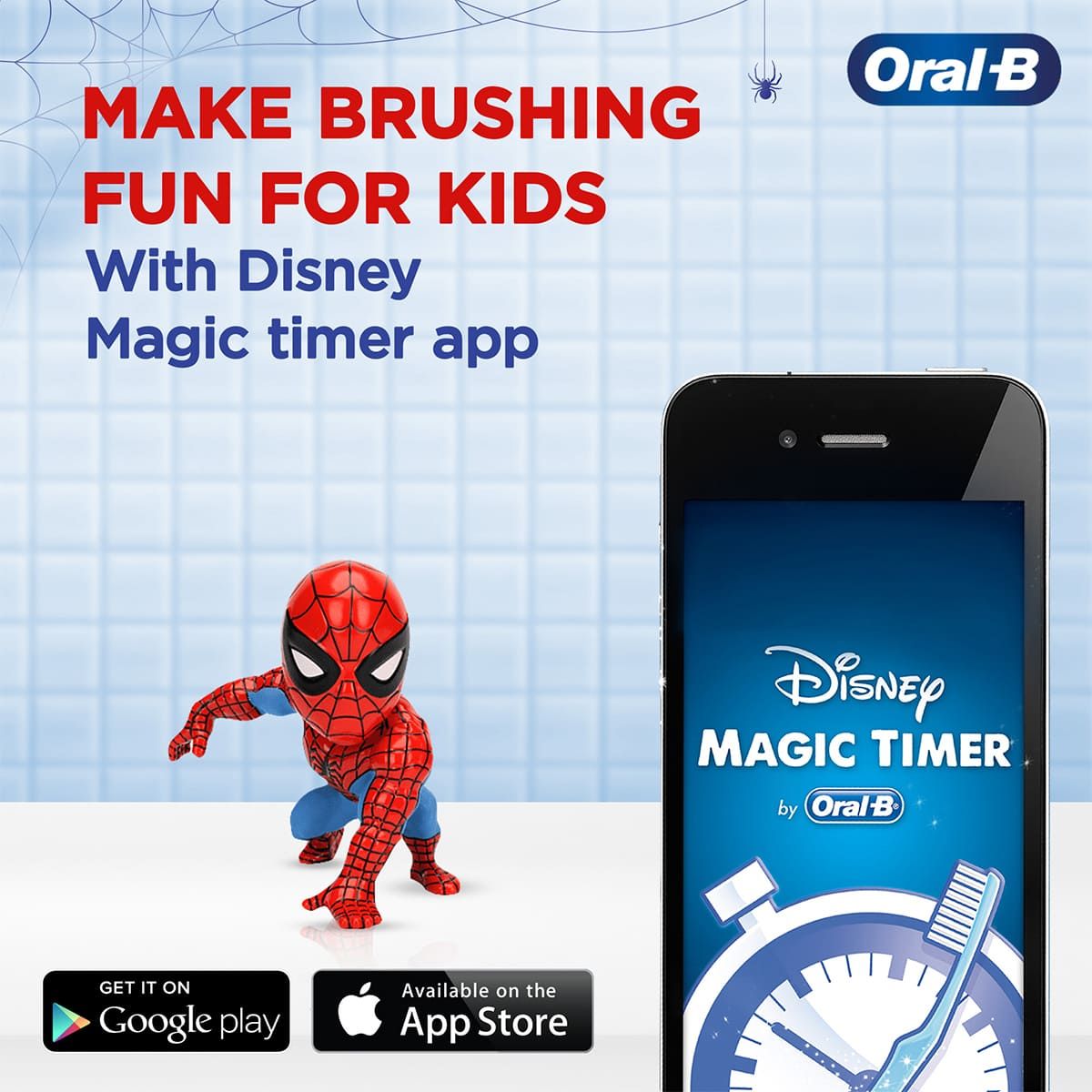 Oral - B Kids Spiderman Rechargeable Rotating Electric Toothbrush For | Multicolour