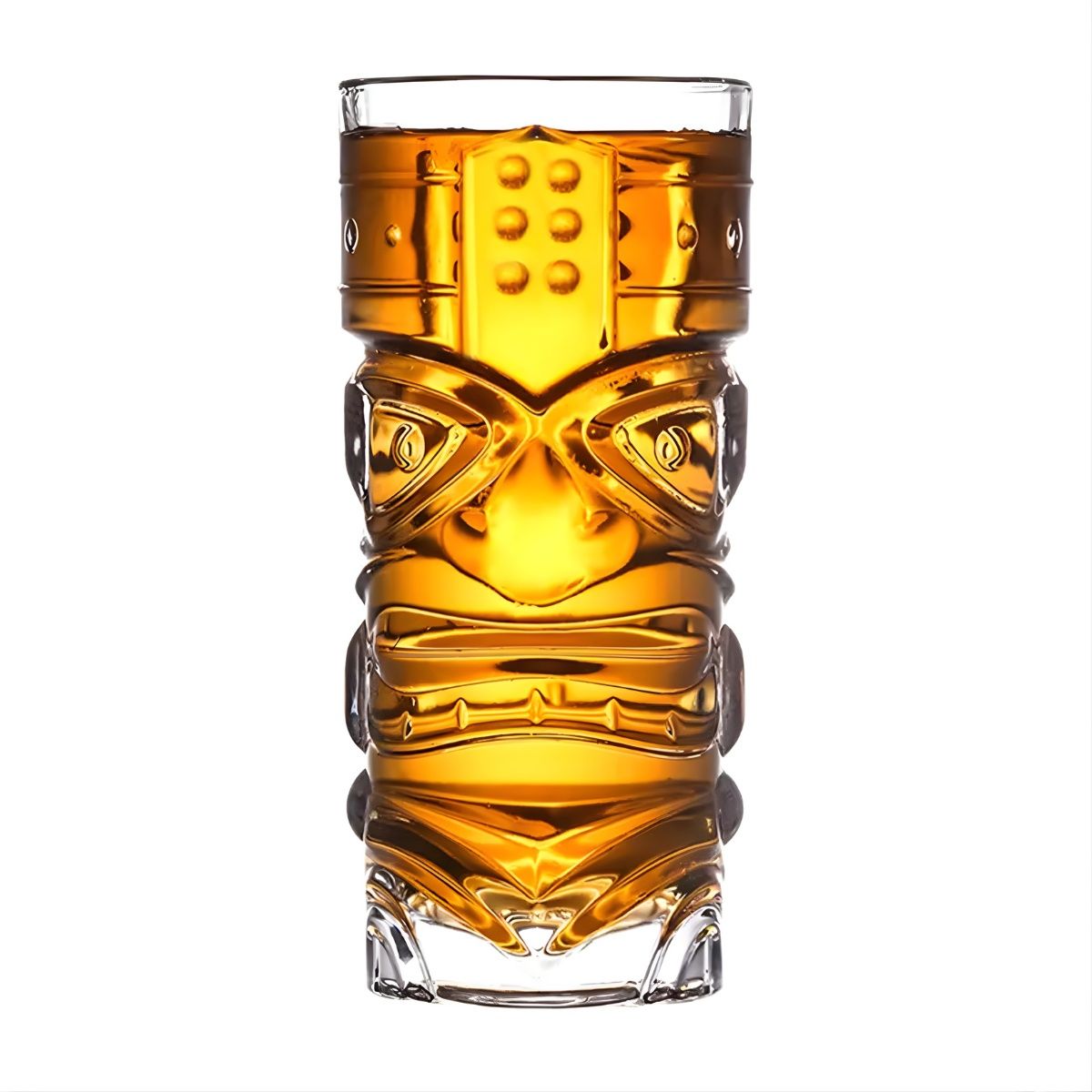 Bar Box Tiki Style Crystal Grimace Pattern Glass 410 ml