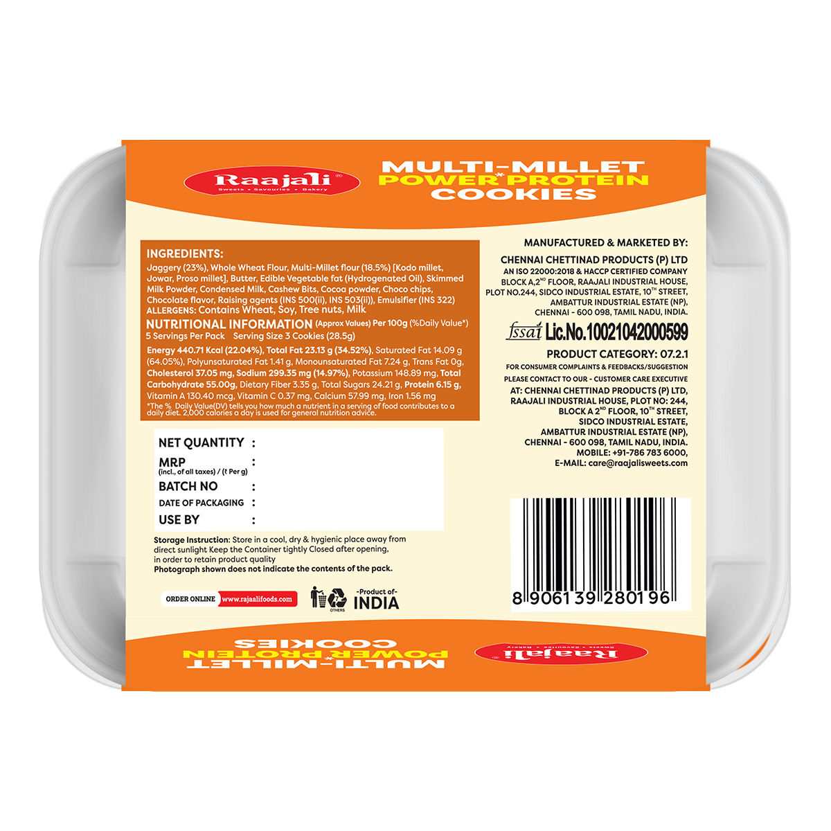 Raajali Multimillet Power Protein Cookies