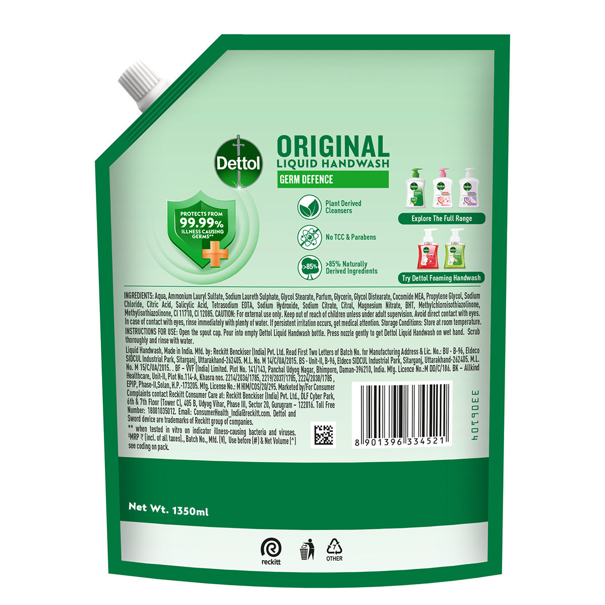 Dettol Original Hand Wash Refill | 99.99% Germ Protection