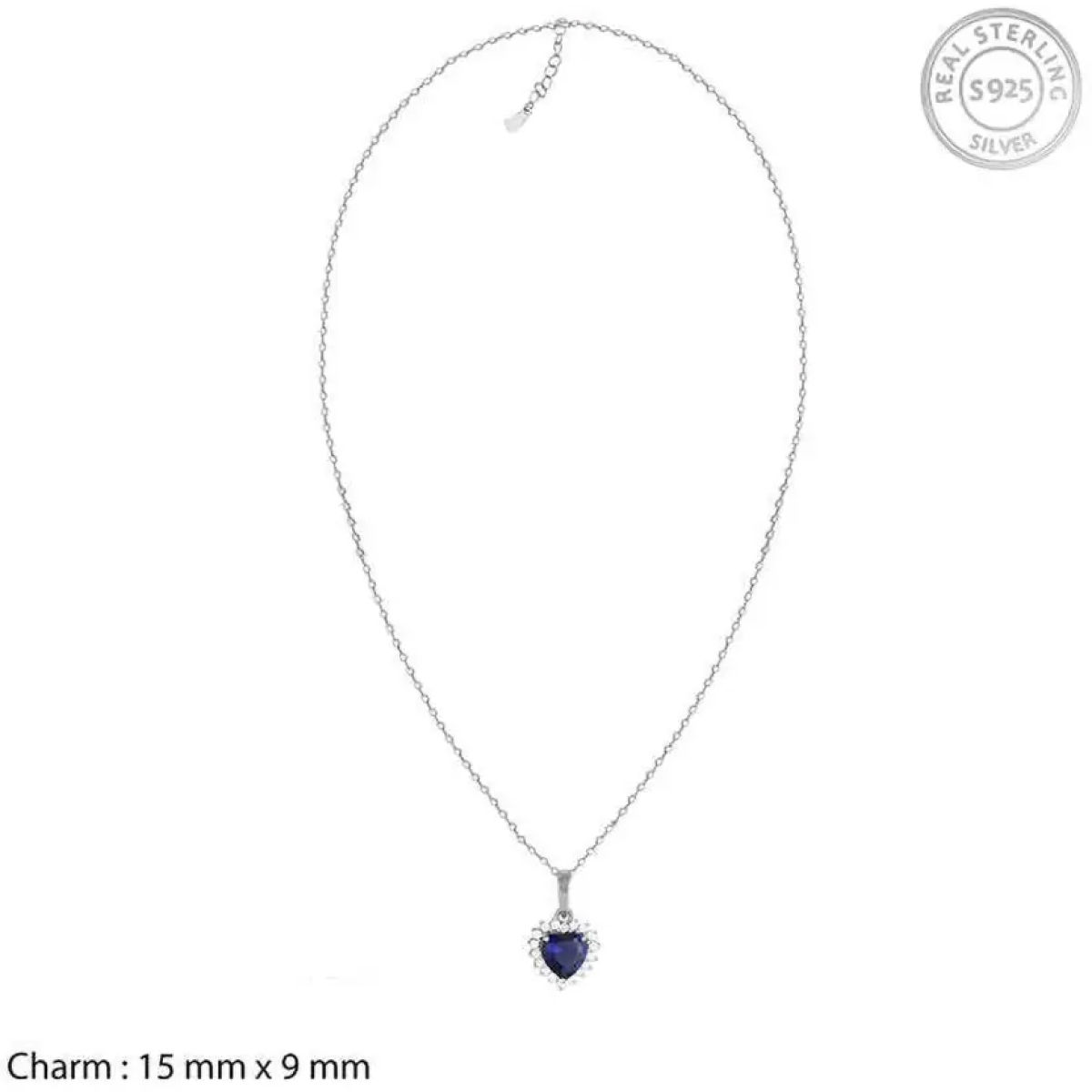 Giva Silver Heart Of The Ocean Pendant With Link Chain