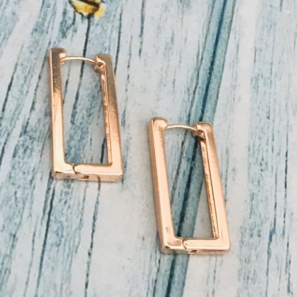 Rectangular Rose Gold Earrings