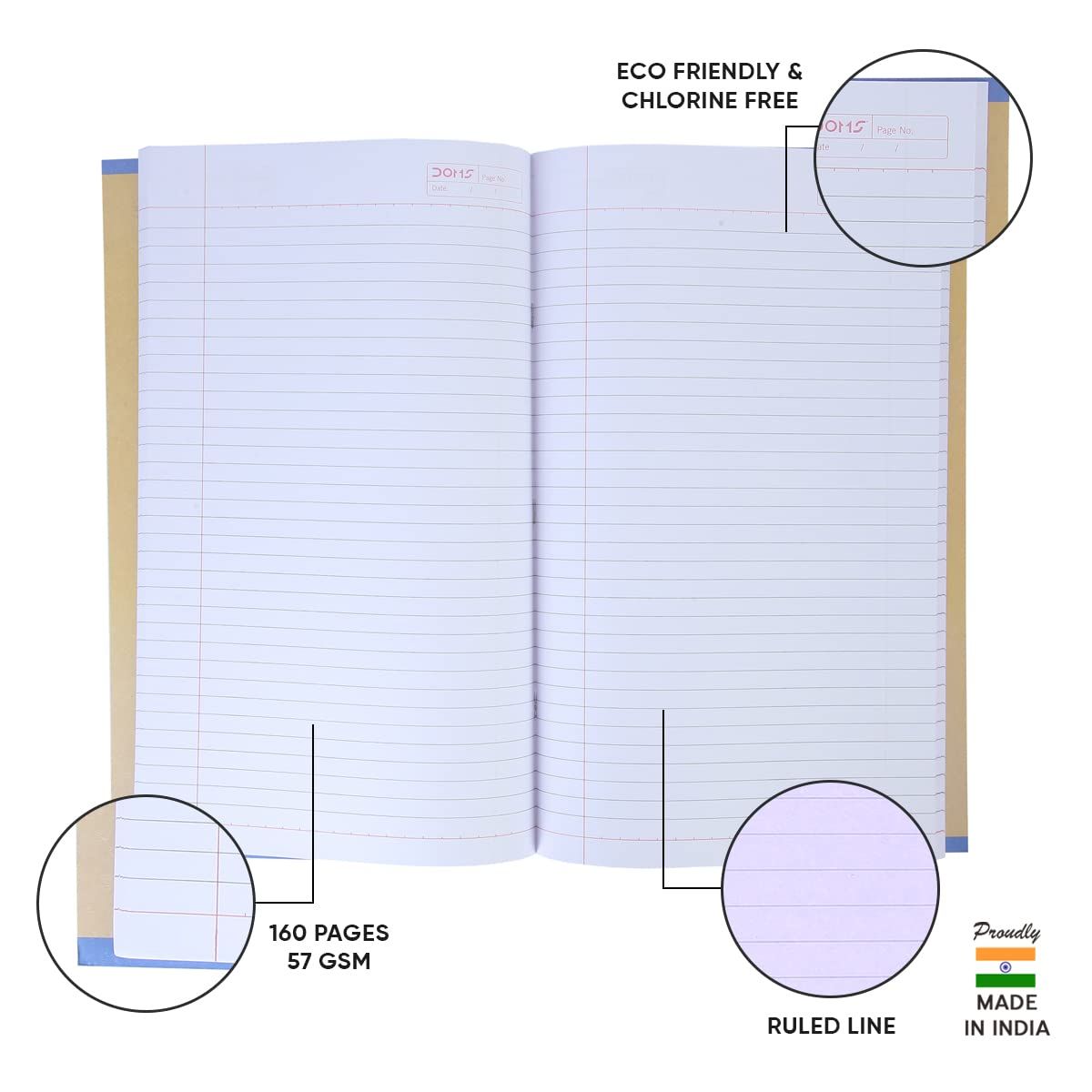 Doms Single Line (Sundial Series)Note Book 160 Pages