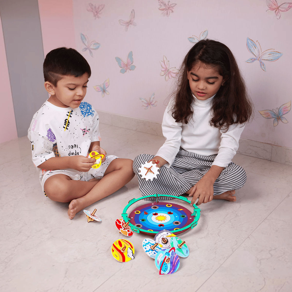 ThinkerPlace DIY Solar Wars Spin Tops | Build, Color & Play with Solar System Spin Tops (Age 3+)