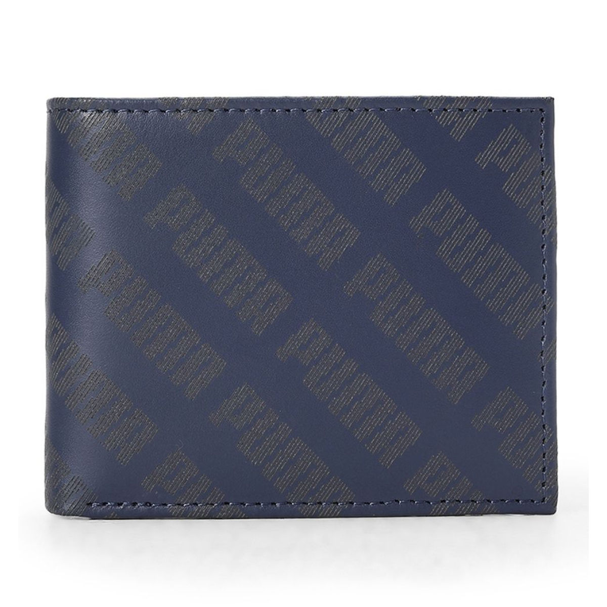 Puma Puma Unisex Bi-Fold Wallet | Blue | One Size(1pc) & Bold By Priyaasi Round Solitaire Gold-Plated Cufflinks For Men(2pc) Combo