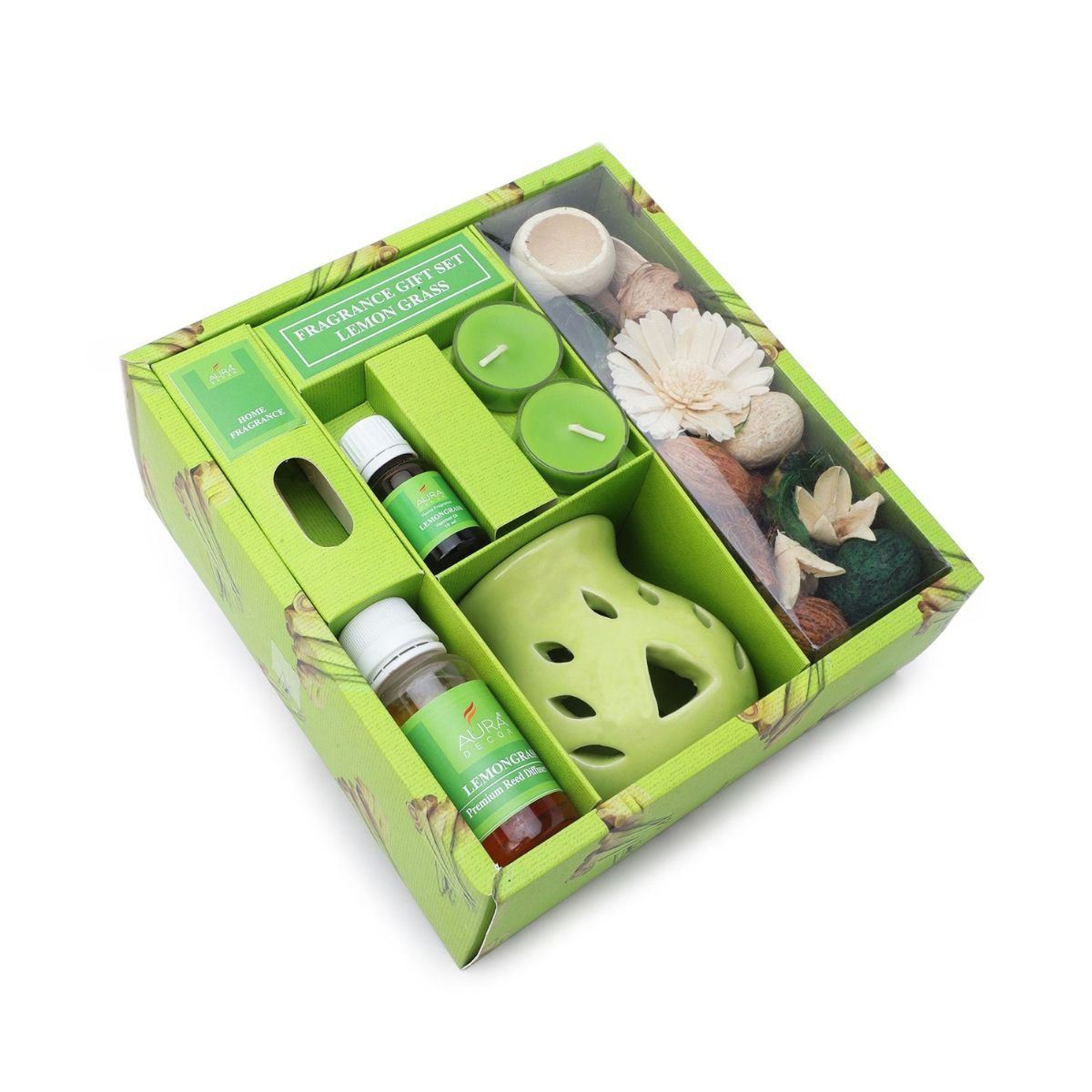 Auradecor Aromatheraphy Premium Gift Set With Potpourri & Reed Diffuser - Assorted