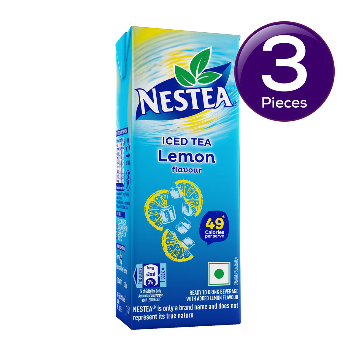 Nestea Lemon Iced Tea (Ready to Drink) - 49 Calories Only Tetra Pack 200 ml Combo