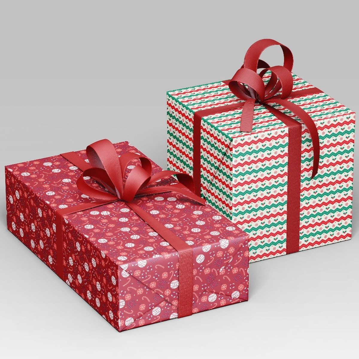 Quace Christmas Red And White Wrapping Paper | Pack Of 2