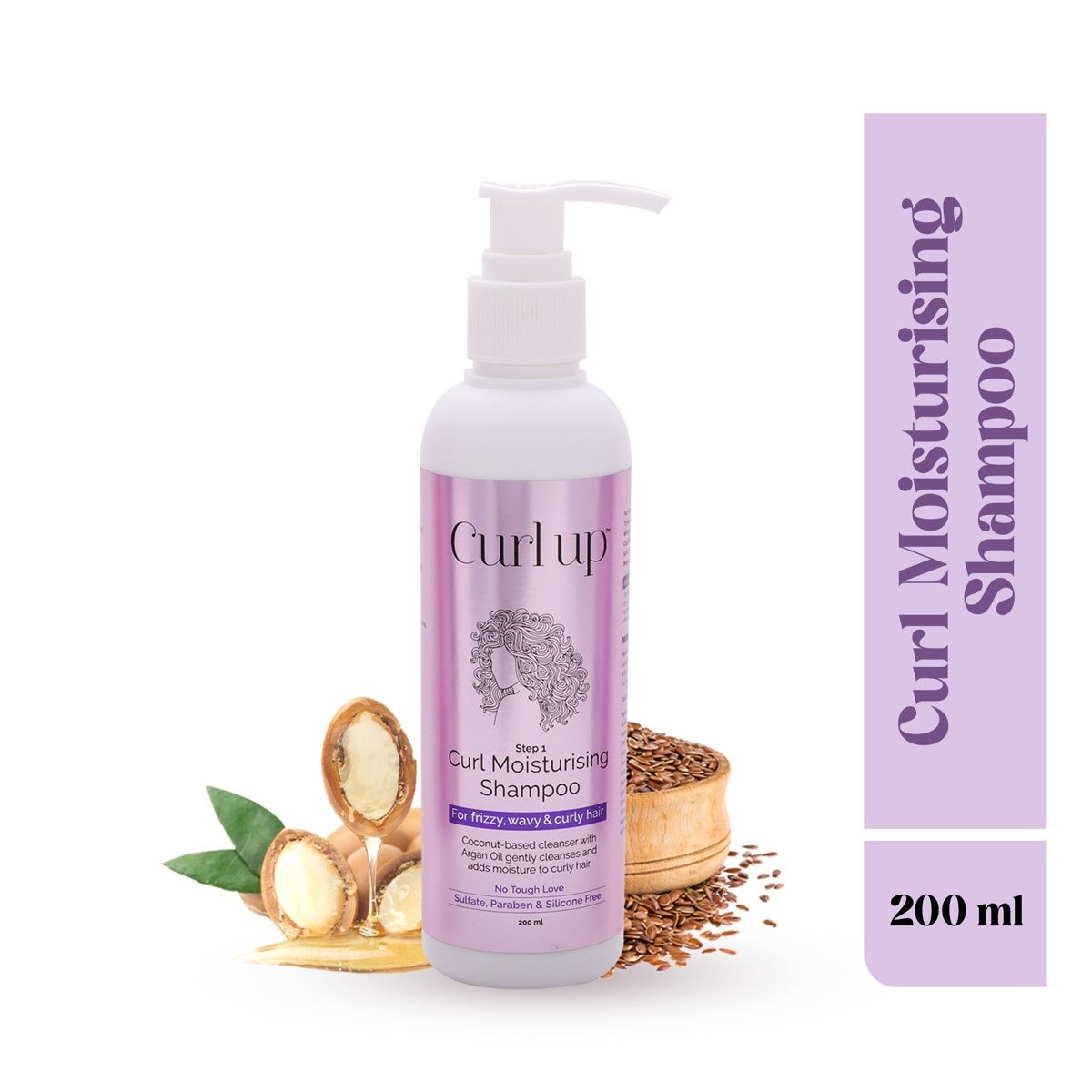 Curl Up Curl Moisturising Shampoo | For Dry Frizzy, Wavy & Curly Hair (200ml) & Curl Up Curl Hydrating Conditioner | For Wavy & Curly Hair | Sulphate Paraben & Silicone Free (200ml) & Curl Up Curl Defining Cream | All In One Leave In Conditioner | Hair Cream For Wavy & Curly Hair (150g) Combo