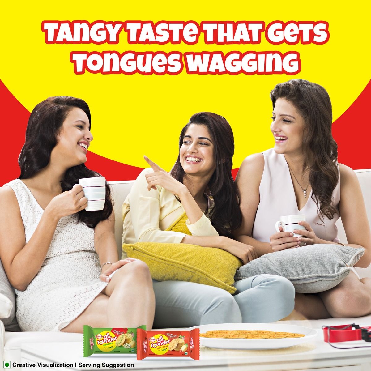 Sunfeast All Rounder, Thin, Light & Crunchy Potato Biscuit with Chatpata Masala Flavour 70 g Combo