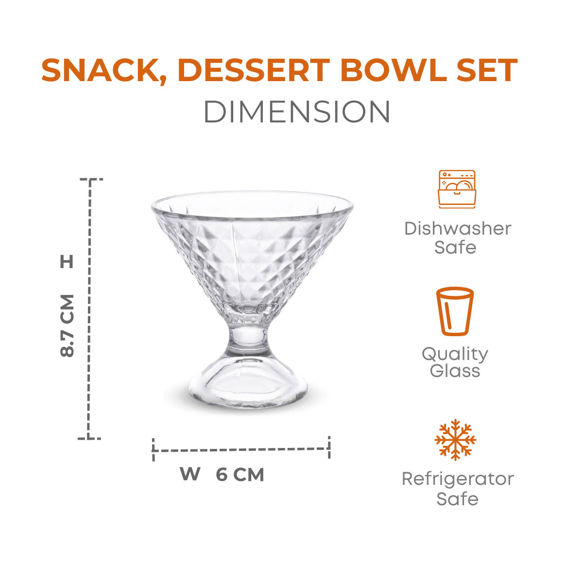 Yera Iceberg 100 ml 6 pcs Ice Cream Bowl Set