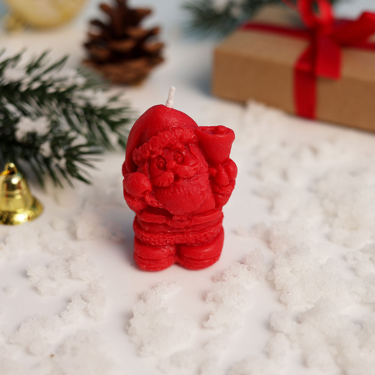 Oye Happy Santa Shaped Candle