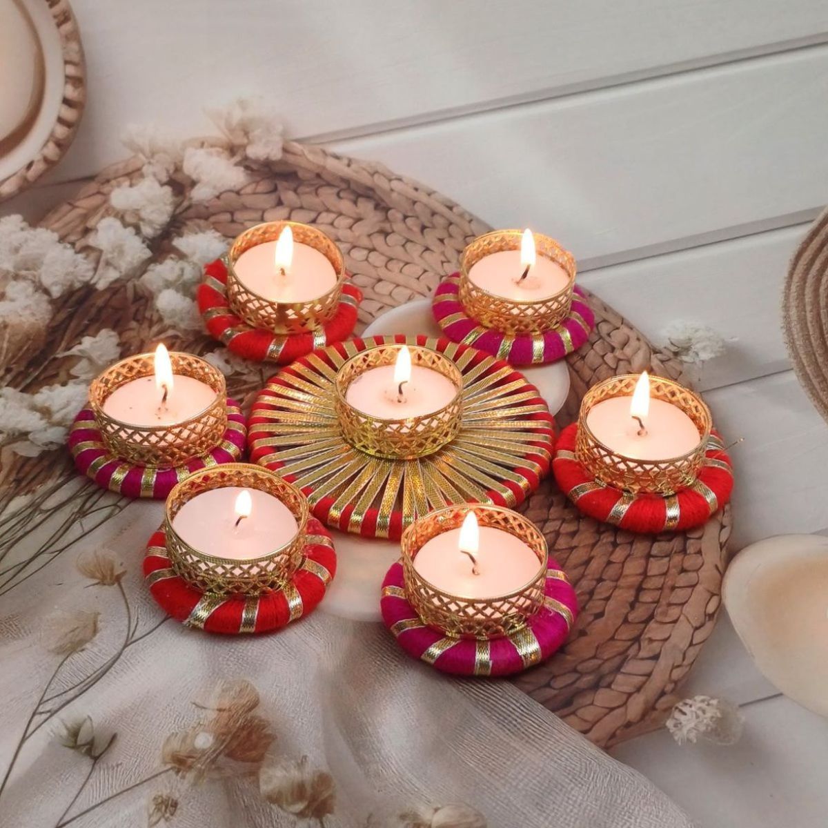 Gullak Multicolour Mother's Day Gifting T-Light Holders