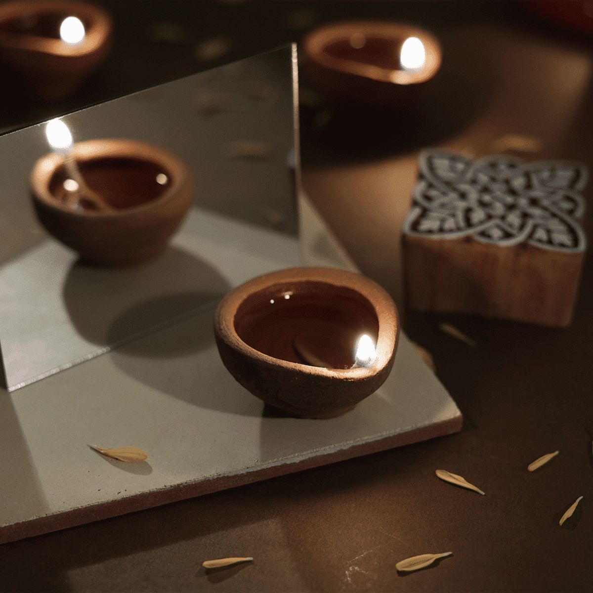 Divine Vibes Diwali Clay Diya Pack Of 12