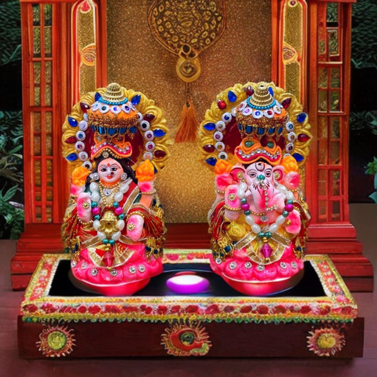 Diacraft Lakshmi Ganesh Idol - Diwali Puja | 4 Inch