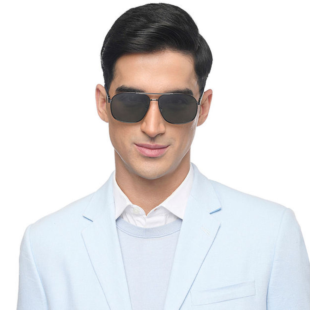John Jacobs By Lenskart Unisex Geometric Stainless Steel Sunglasses | Green - L