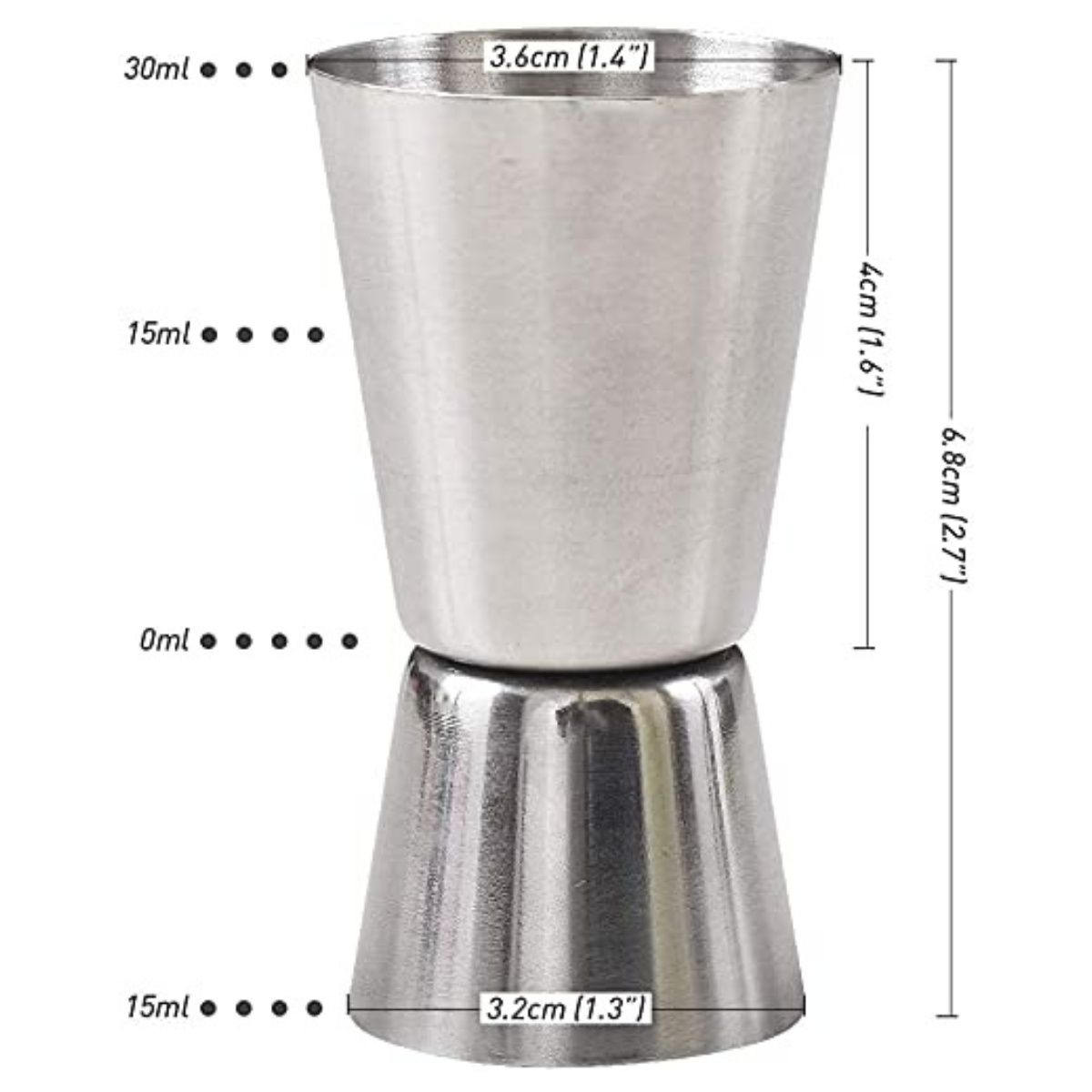 Bar Box Peg Measurer Jigger 30 & 60 Ml Cocktail Jigger Measuring Bar Tool Double Side Jigger