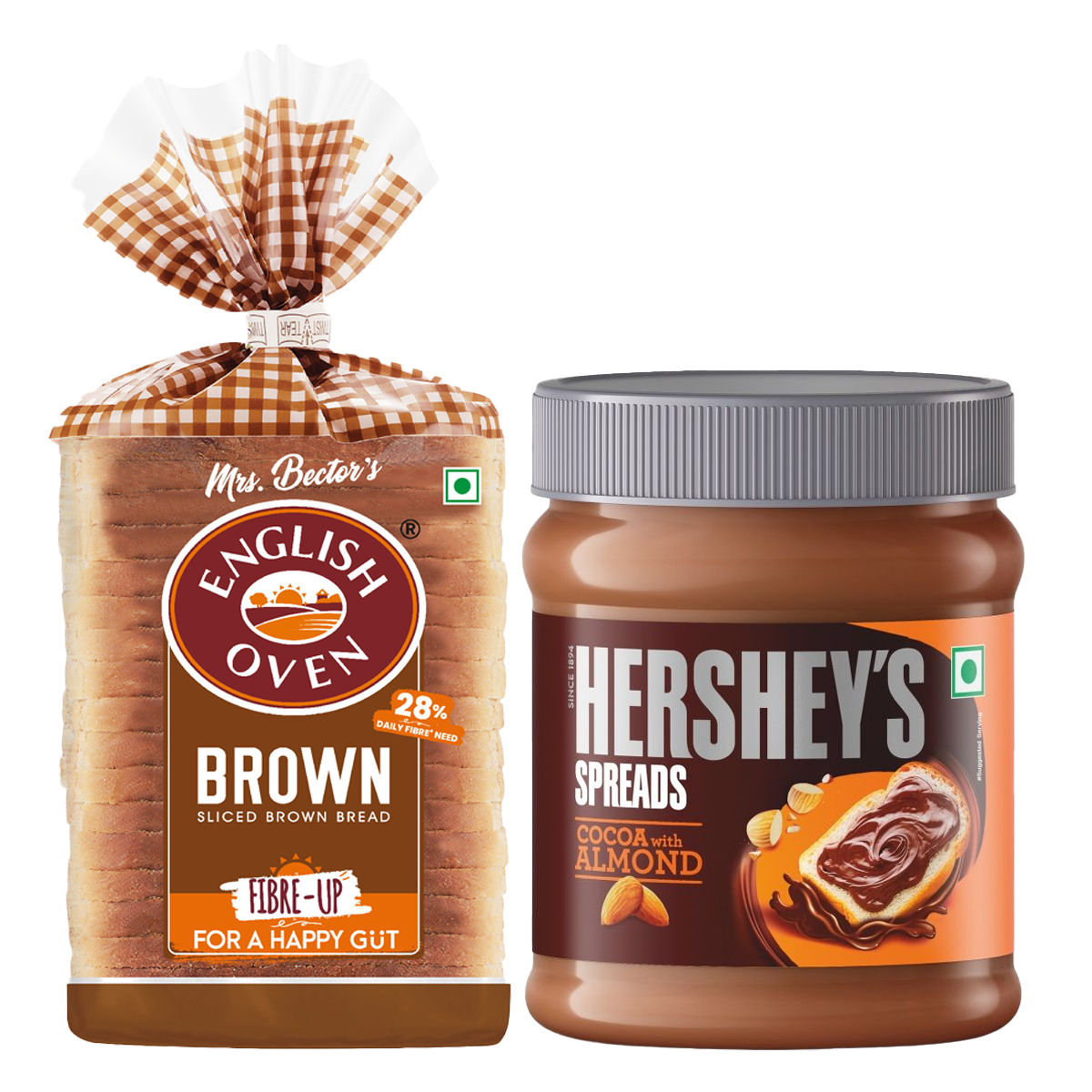 Hershey'S Cocoa + Almond Spread (350g) & English Oven Brown Bread (400g) Combo
