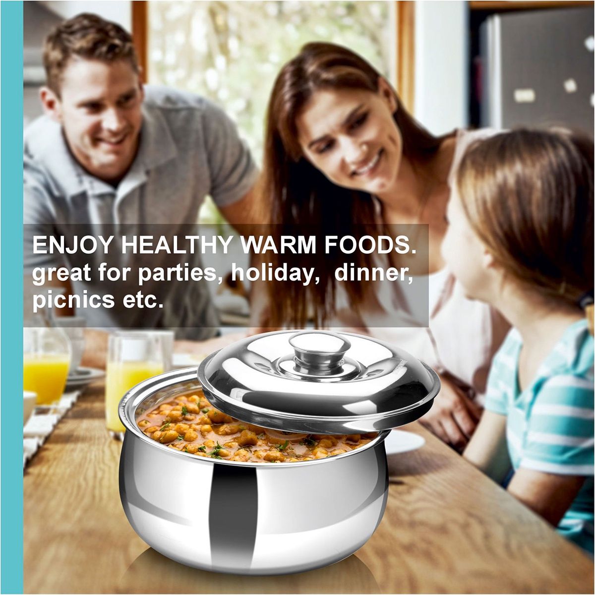 Signoraware Hot Delight Casserole 1500 Ml | Puf Insulated Keeps Food Hot & Fresh For Longer Time