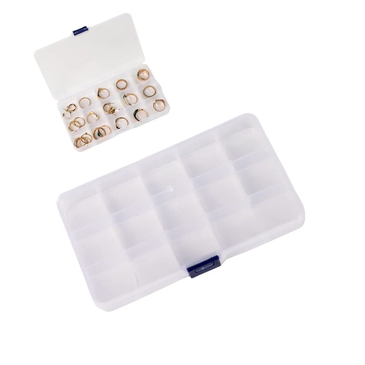 Urbanfix 15 Grid Jewellery Organisers With Adjustable Dividers Transparent