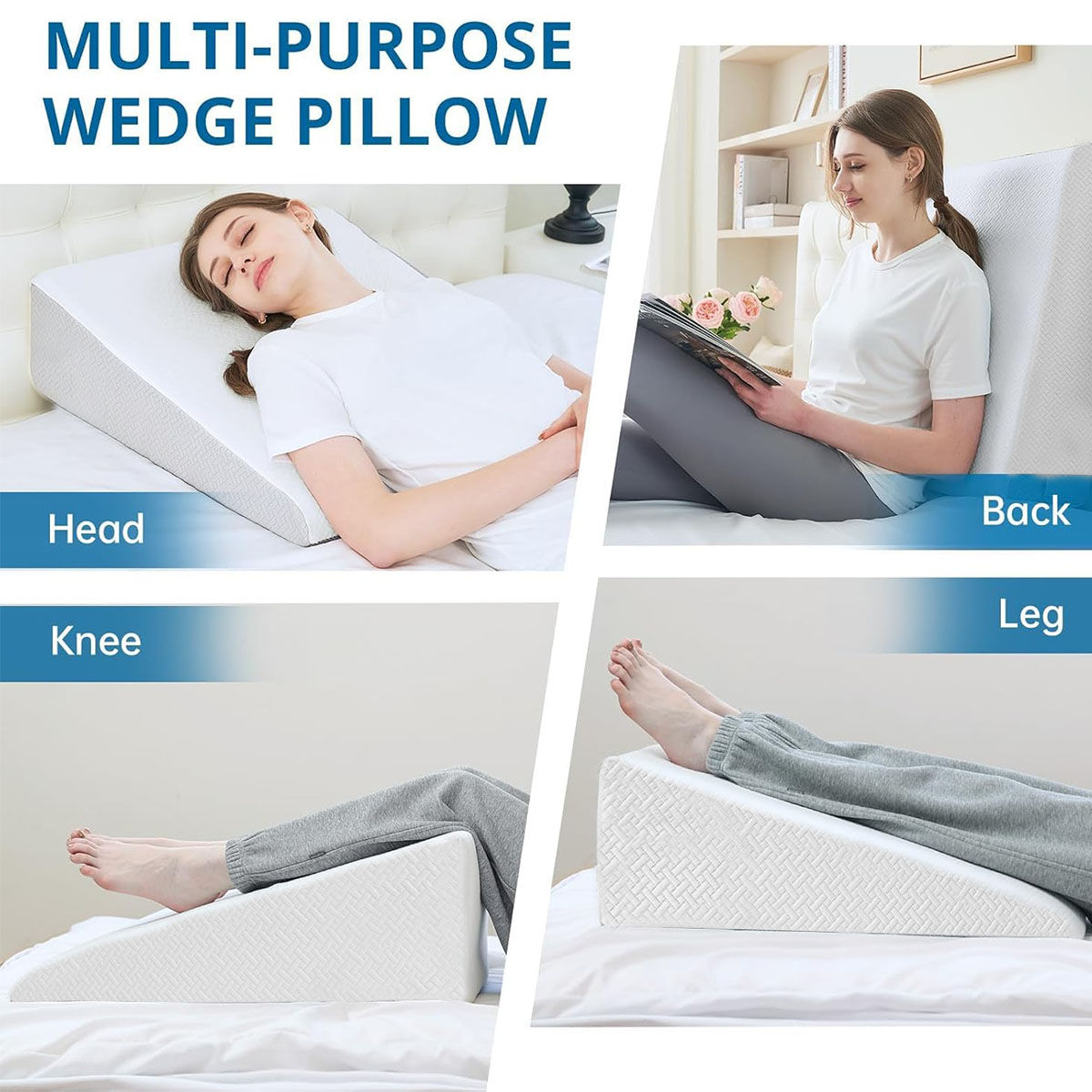 Trajectory Wedge Pillow | Memory Foam | Orthopedic Wedge Cushion For Back Support - Assorted