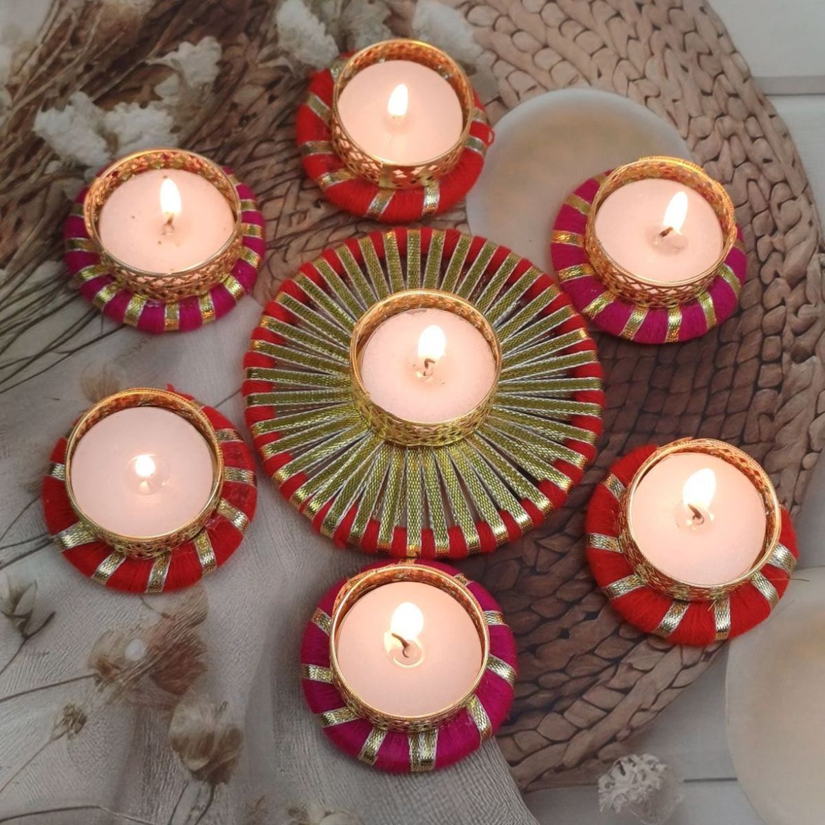 Gullak Multicolour Mother's Day Gifting T-Light Holders