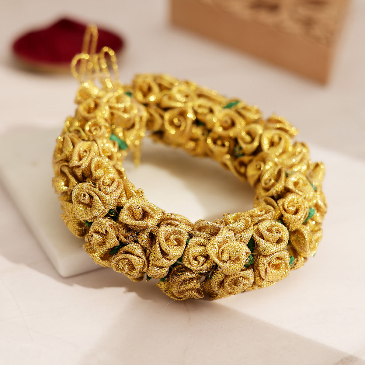 Oye Happy Golden Flowers Gajra | Artificial