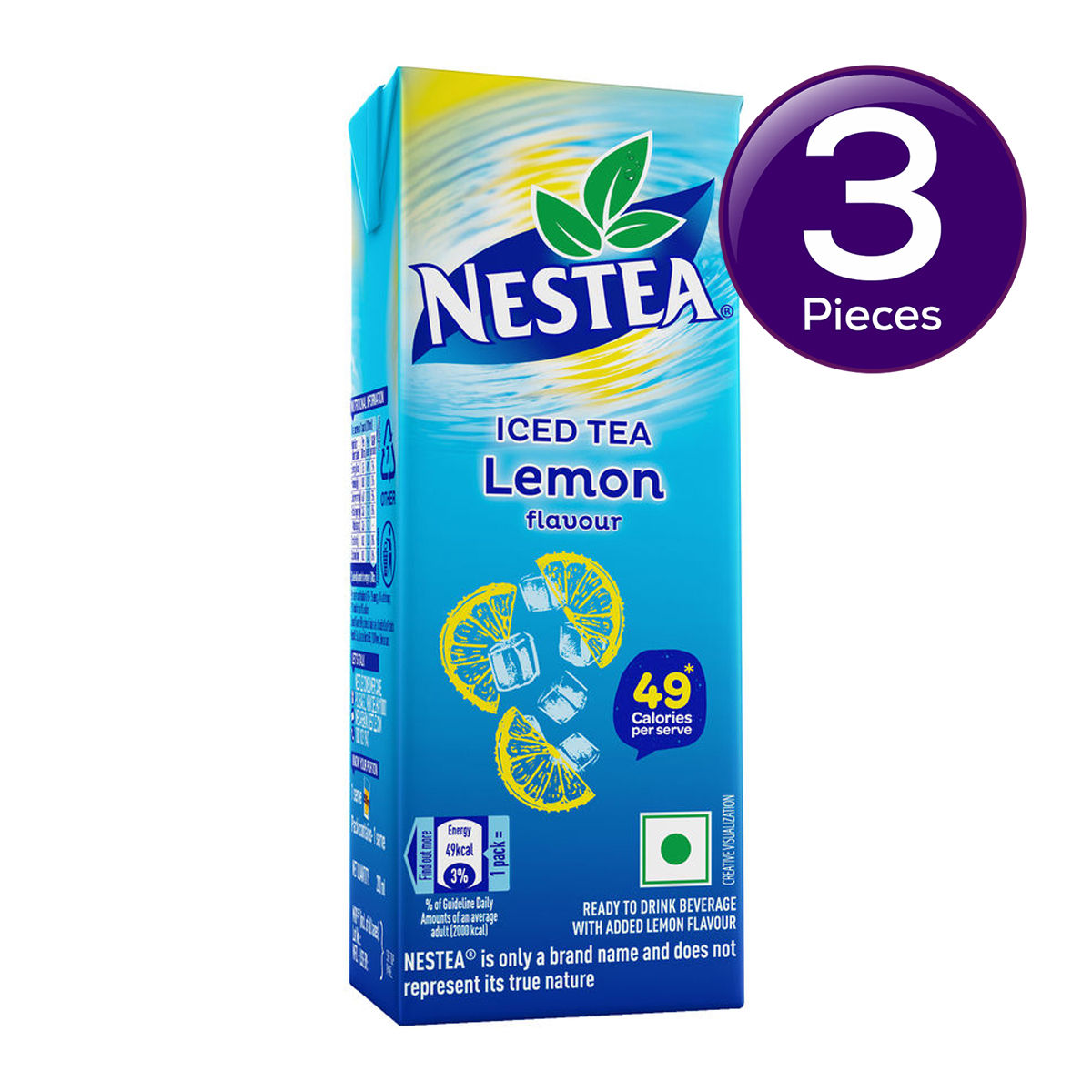 Nestea Lemon Iced Tea (Ready to Drink) - 49 Calories Only Tetra Pack 200 ml X 3 Combo