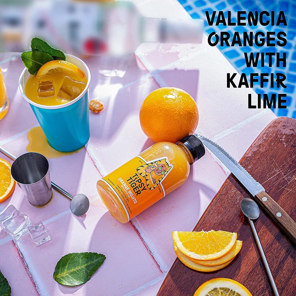 Tipsy Tiger - Orange & Kaffir Lime Mojito Cocktail Mixer(250ml), Tipsy Tiger Sunny Margarita With Meyer Lemon(250ml) & Tipsy Tiger Classic Mojito With Lemon & Mint(250ml) Combo