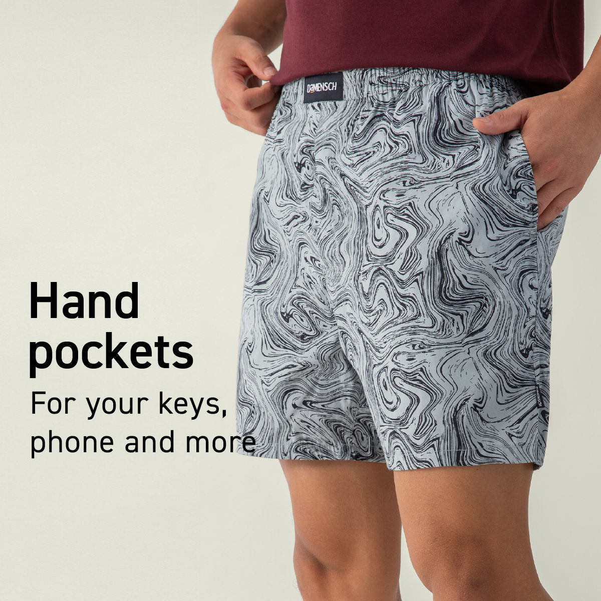 DaMENSCH Men's Cotton Boxer Shorts | Grey - L