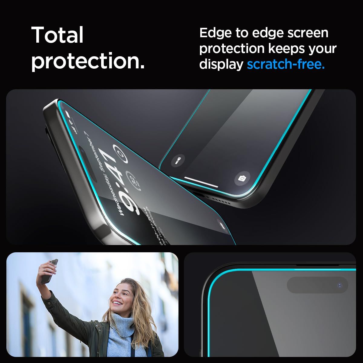 Spigen Ez Fit Tempered Glass Screen Protector Guard For Iphone 15 Pro Max Smartphone- 2 Pack