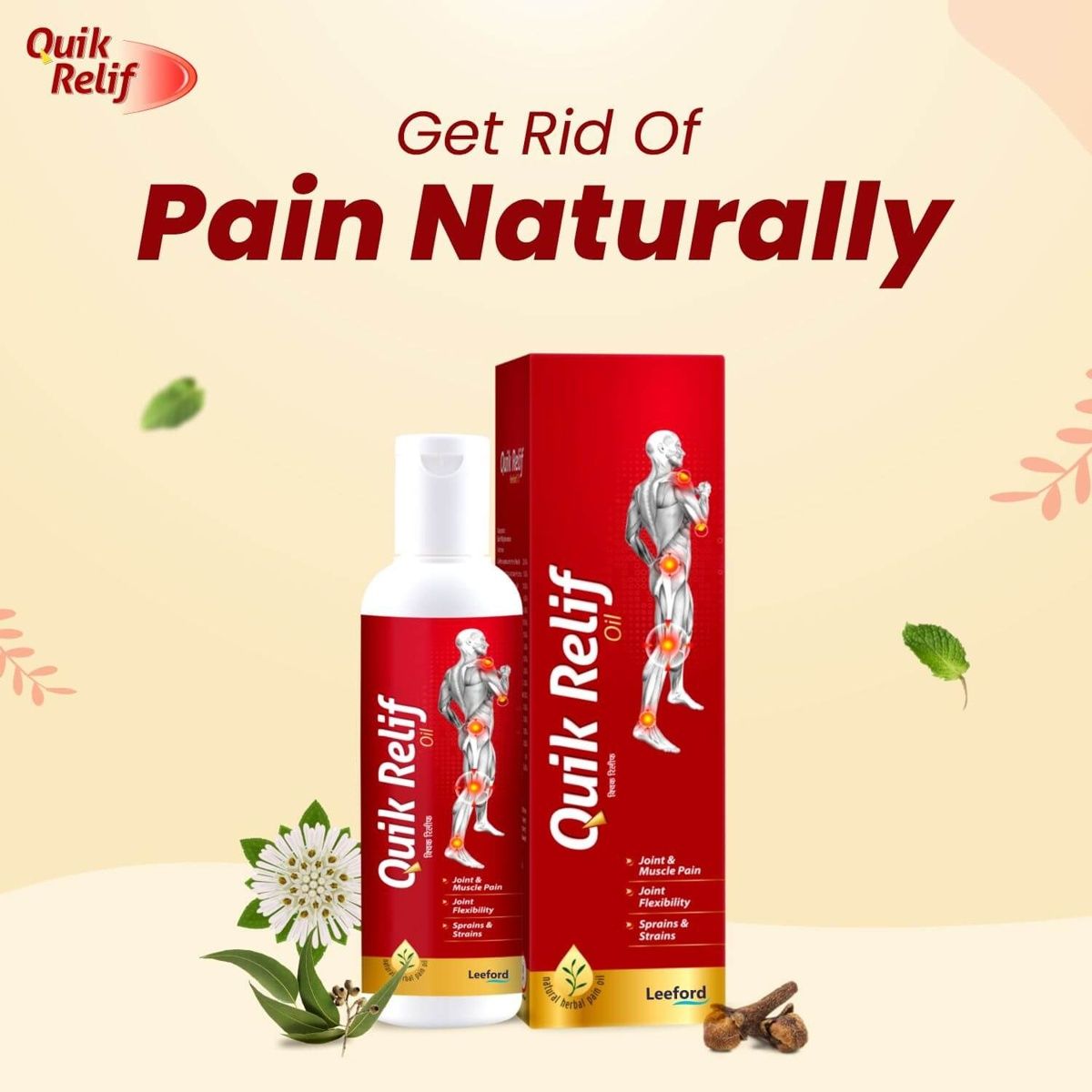 Quik Relif Pain Relief Oil | Ayurvedic Formula for Joints & Muscles | Deep Action Relief