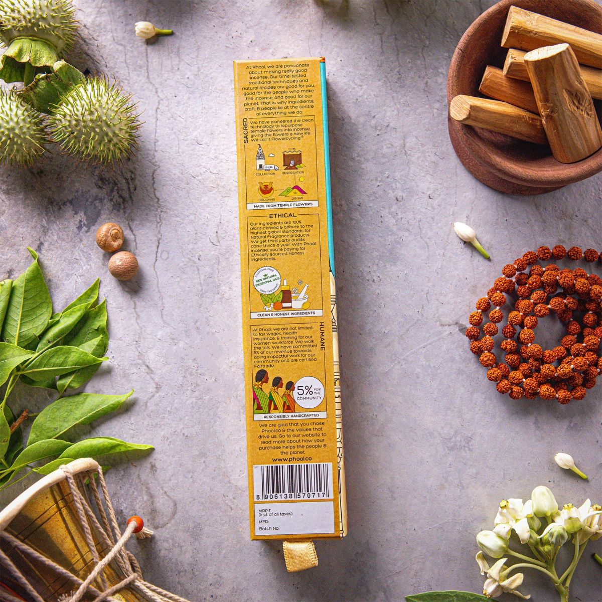 Phool Kashi Vishwanath Sandalwood Agarbatti - Made From Temple Flowers