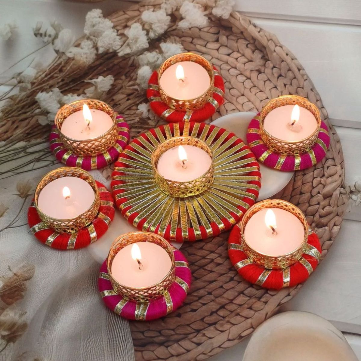 Gullak Multicolour Mother's Day Gifting T-Light Holders