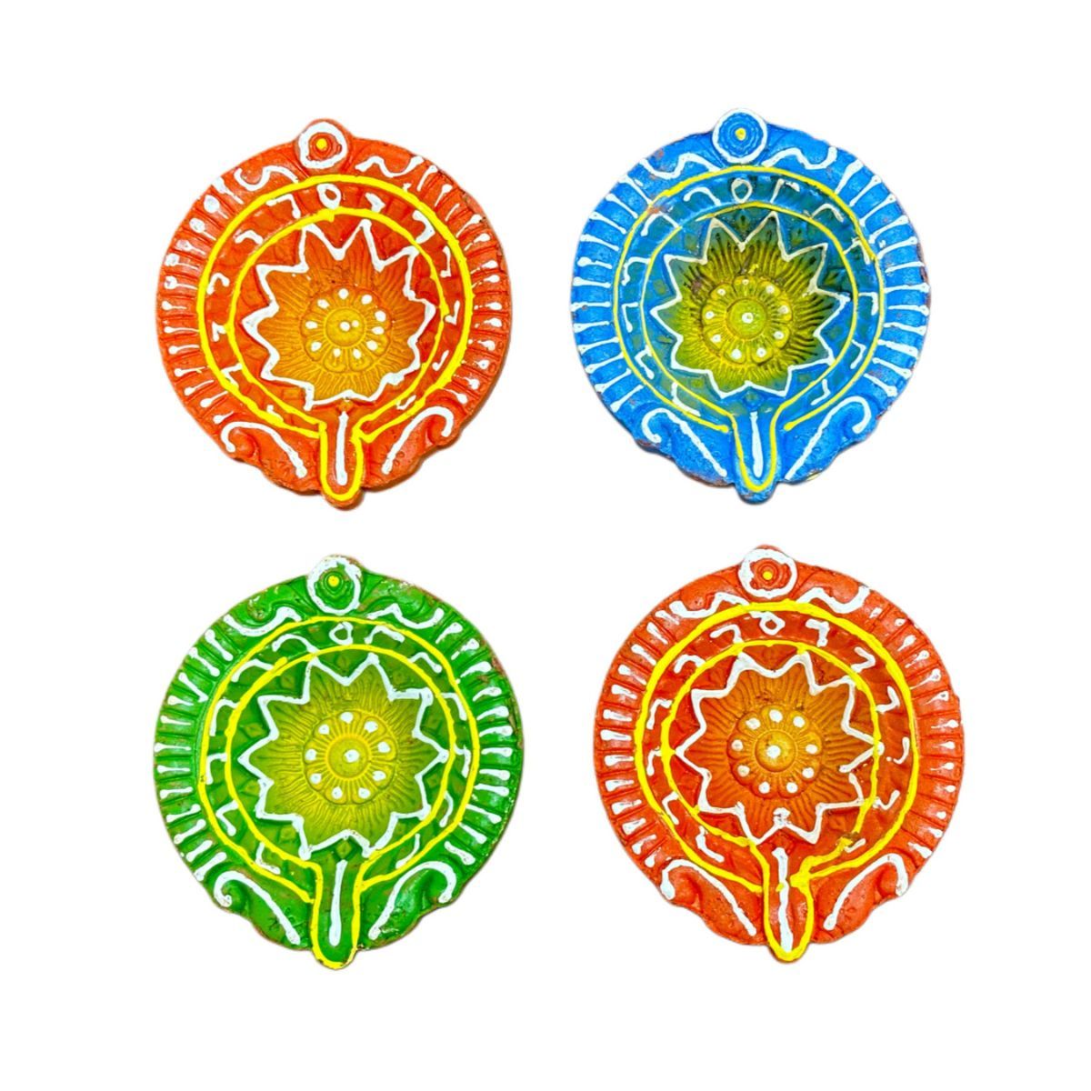 Diacraft Multicolor Sparkle Diya Pack Of 4
