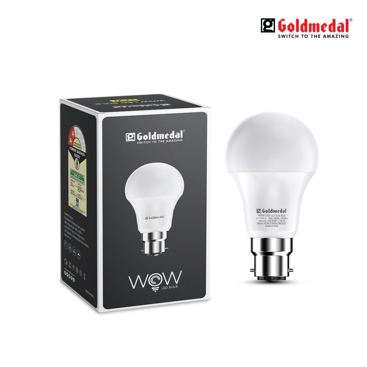 Goldmedal Wow 12W Led Bulb | Cool White | B22 Base Holder