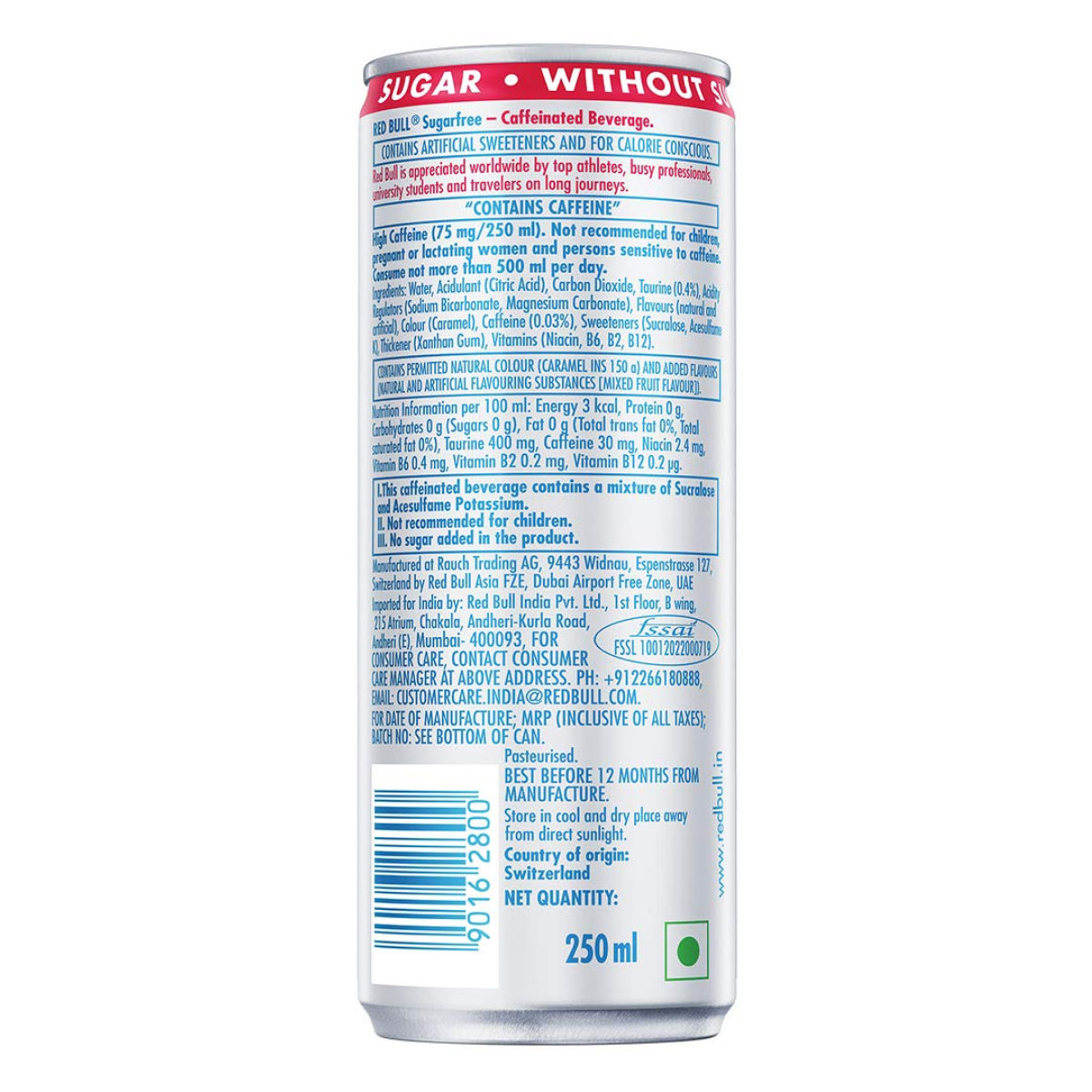 Red Bull Energy Drink | Sugar free 250 ml Combo