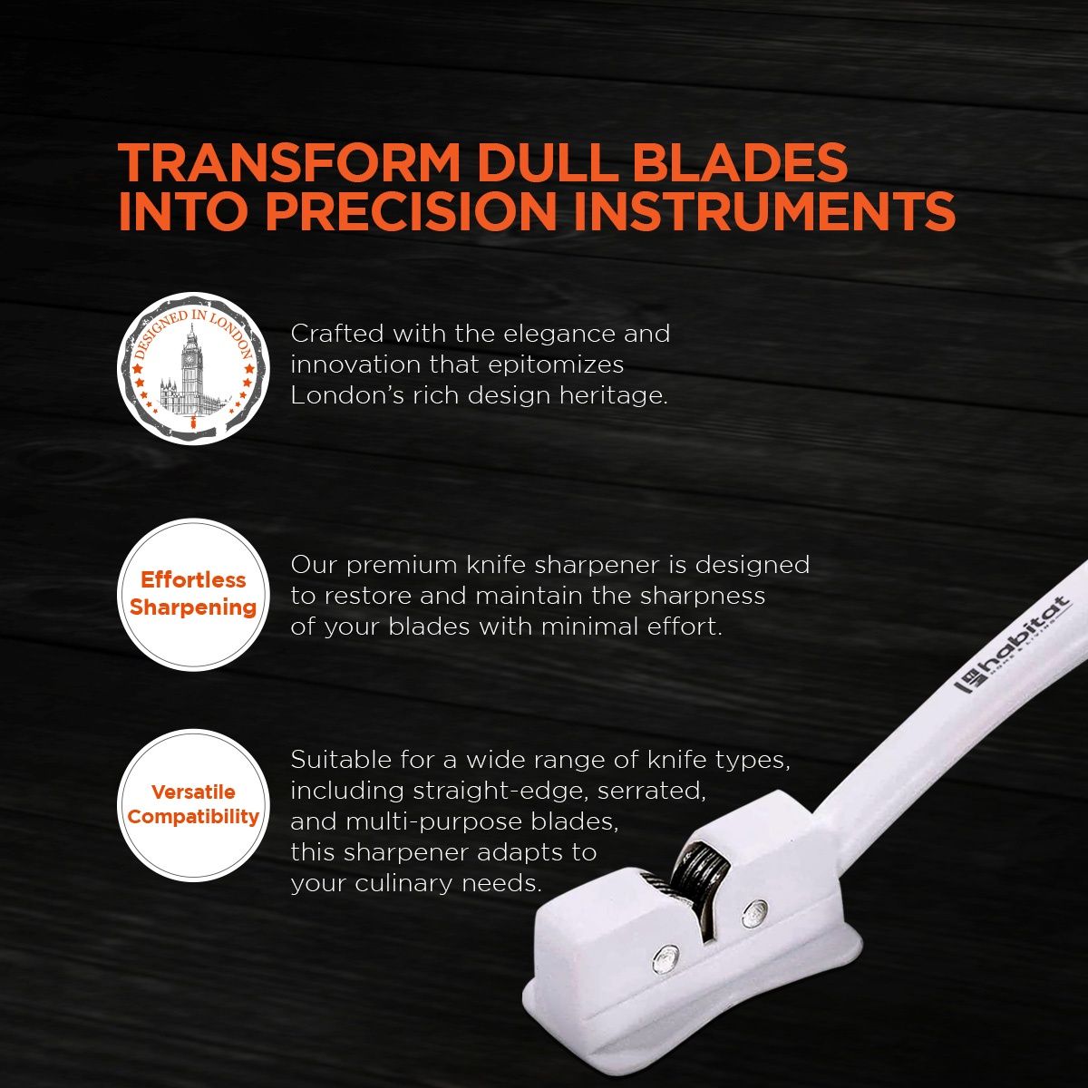 Habitat Professional Knife Sharpener | Egronomic | Comfortable | Compact And Easy To Use