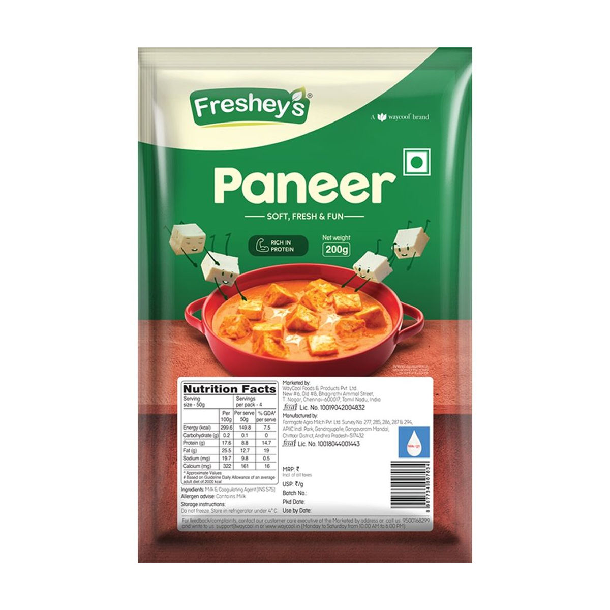 Freshey's Paneer 200 g Combo
