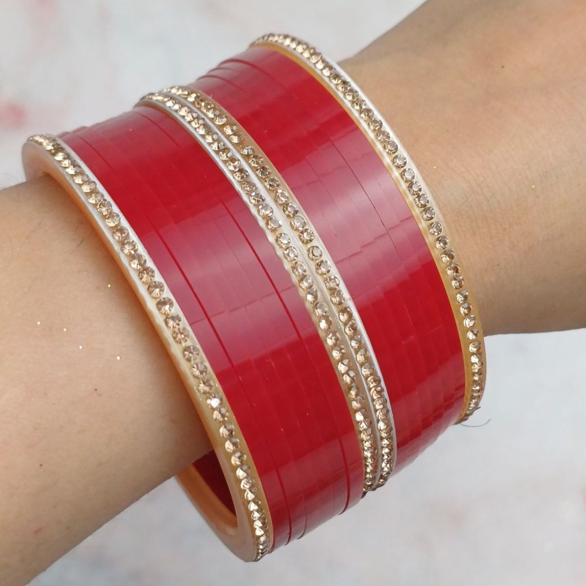 Gullak Red Chuda Set - Size 2.6