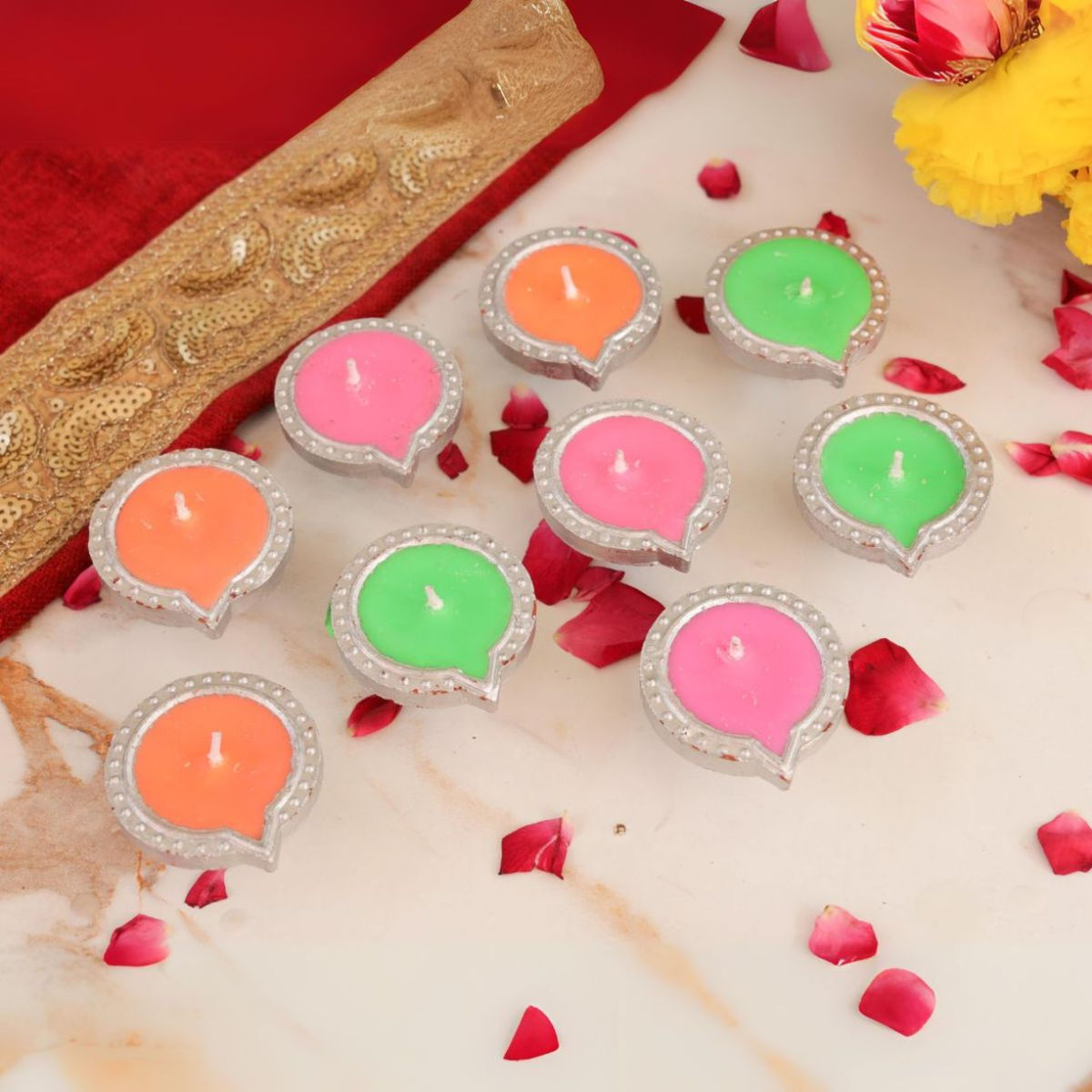 Wonder Earthen Diyas Set – Assorted Colors
