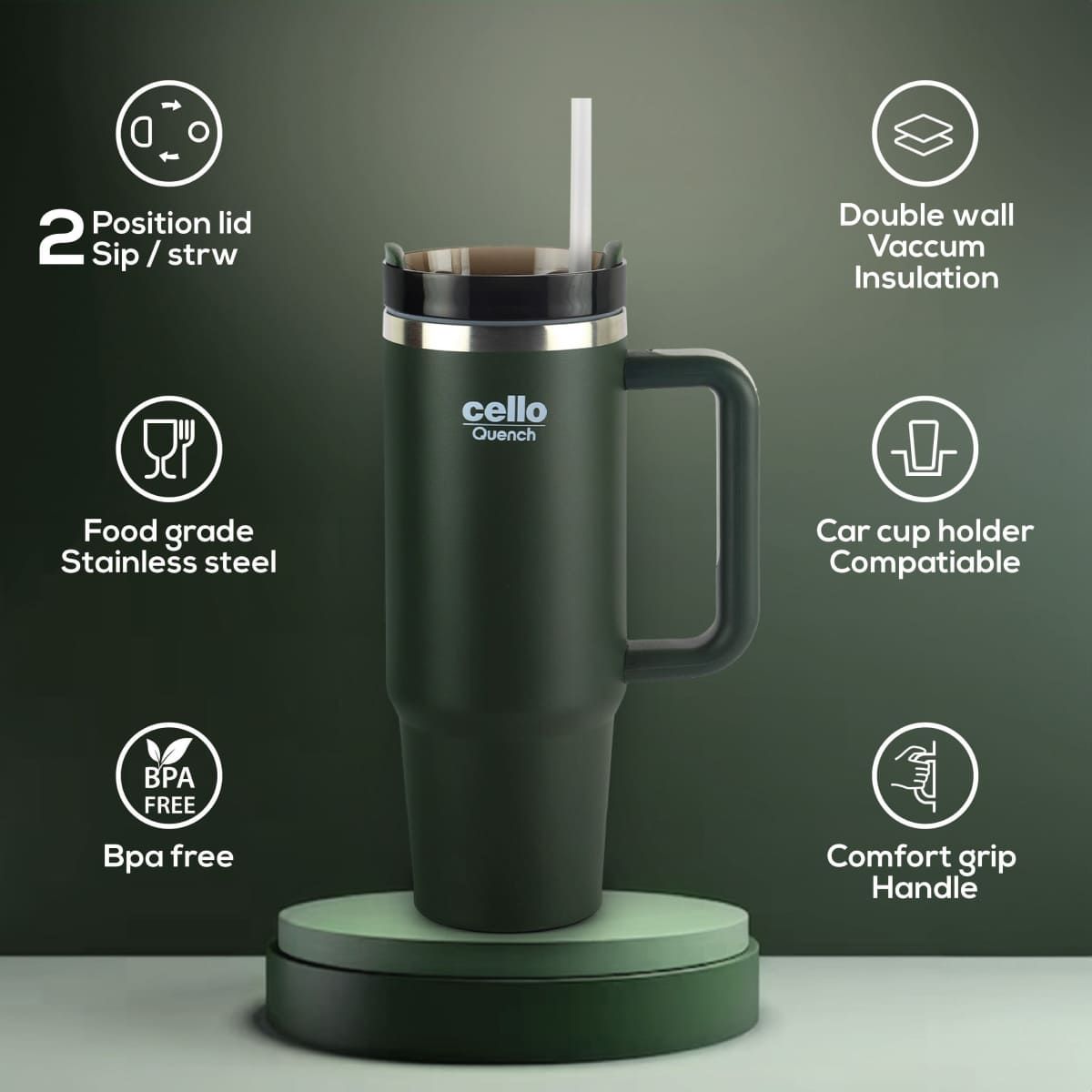Zouk Nawabi Couture Laptop Bag(1pc), Cello Quench Stainless Steel Insulated Tumbler with Lid & Straw, 900ml, Assorted(1pc) & Renee Dream Kit Mini(5pc) Combo