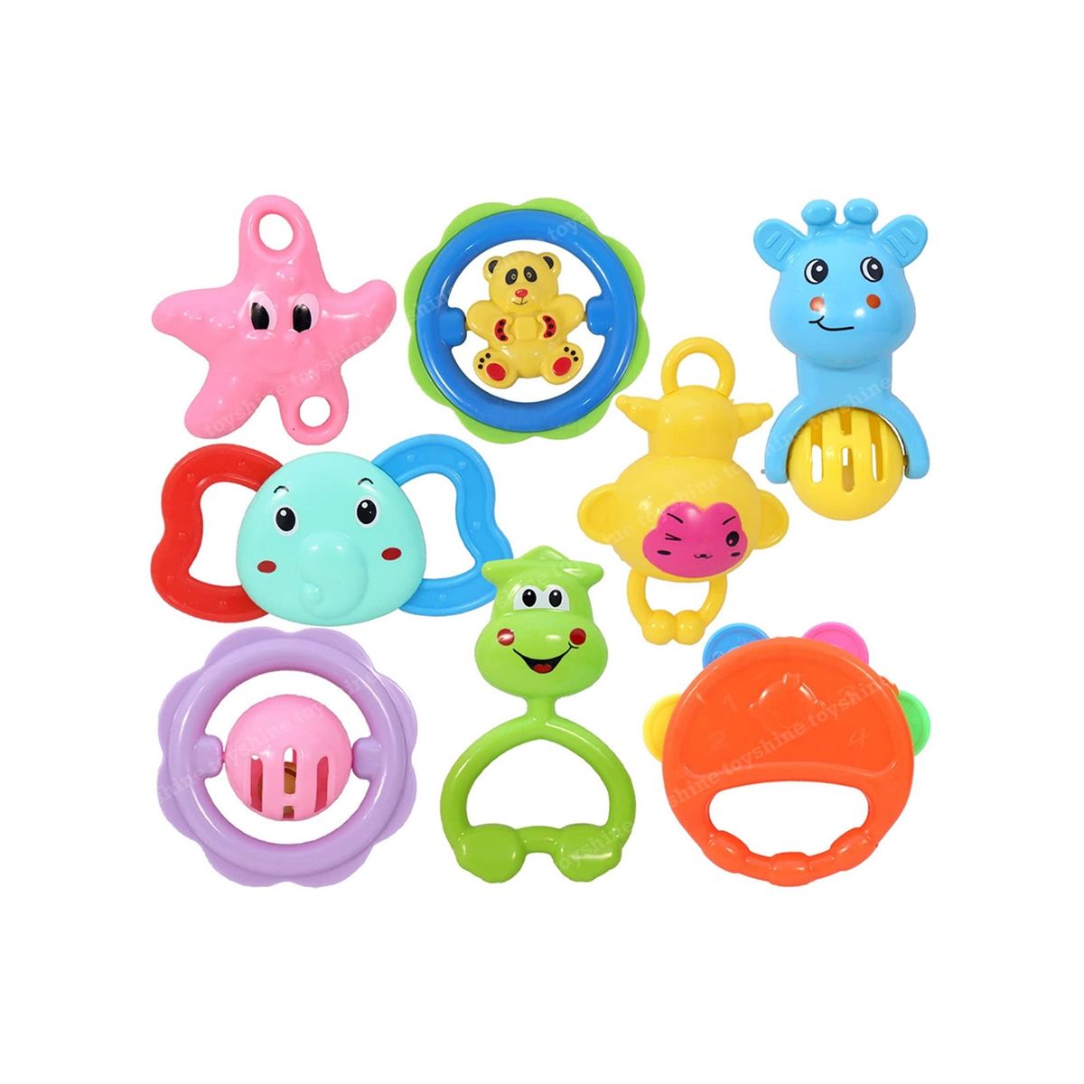 Toyshine Rattle Set - 8-Piece for Newborns - Colorful & Engaging