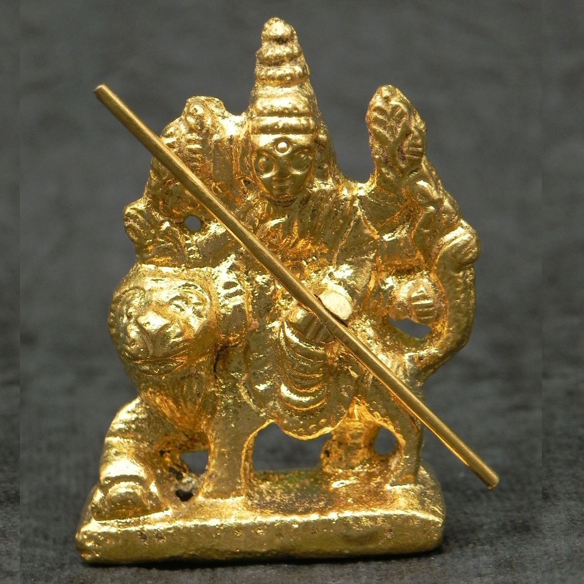 Svasti Durga Brass Idol | Gold - One Size
