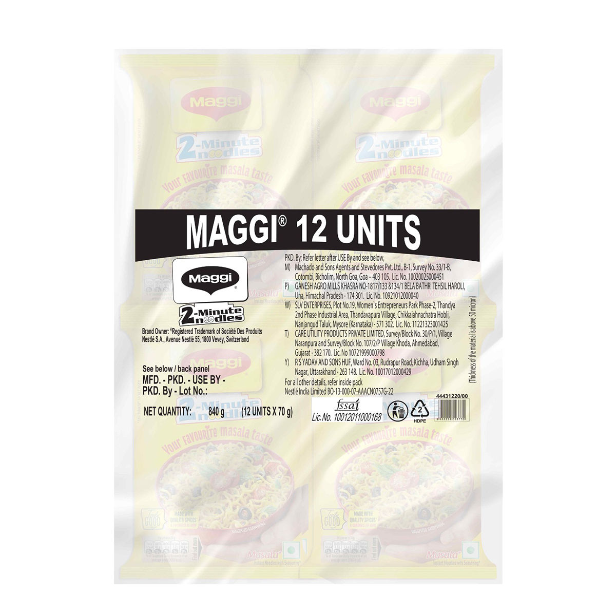 Maggi 2-Min Masala Instant Noodles(840gms) & Maggi Masala Ae Magic(72gms) Combo