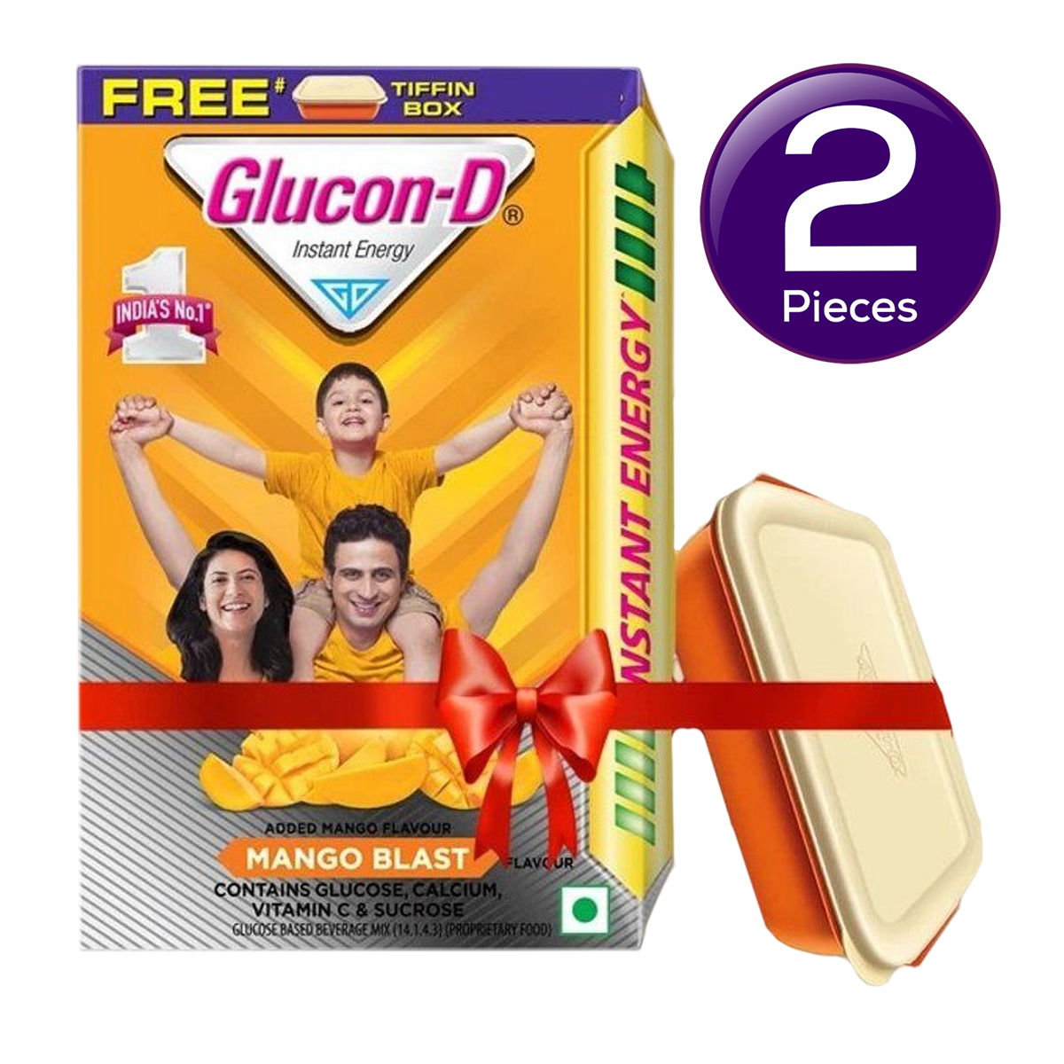 Glucon-D Instant Energy Health Drink Mango Blast - 450gm Refill (Shaker Free) 450 g  X 2 Combo
