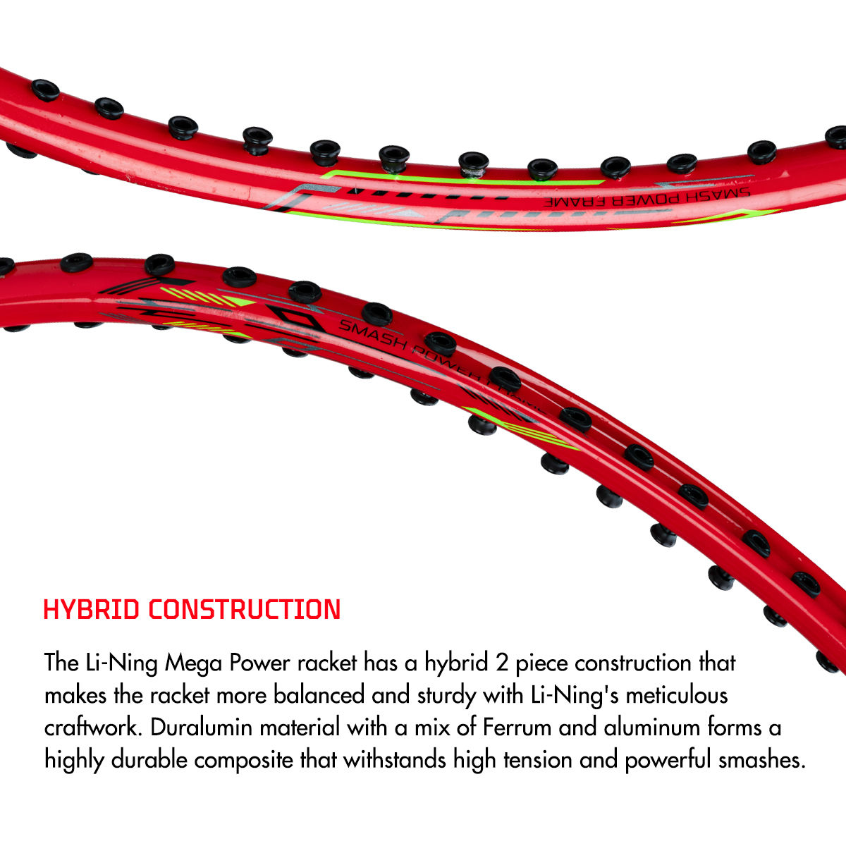 Li-Ning Mega Power Mp8 Badminton Racket- Fire Red (Strung)