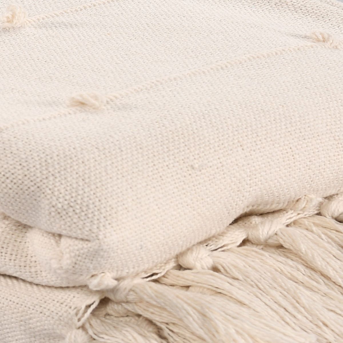 Sashaa World Natural Bohemian Tasseled Throw Blanket