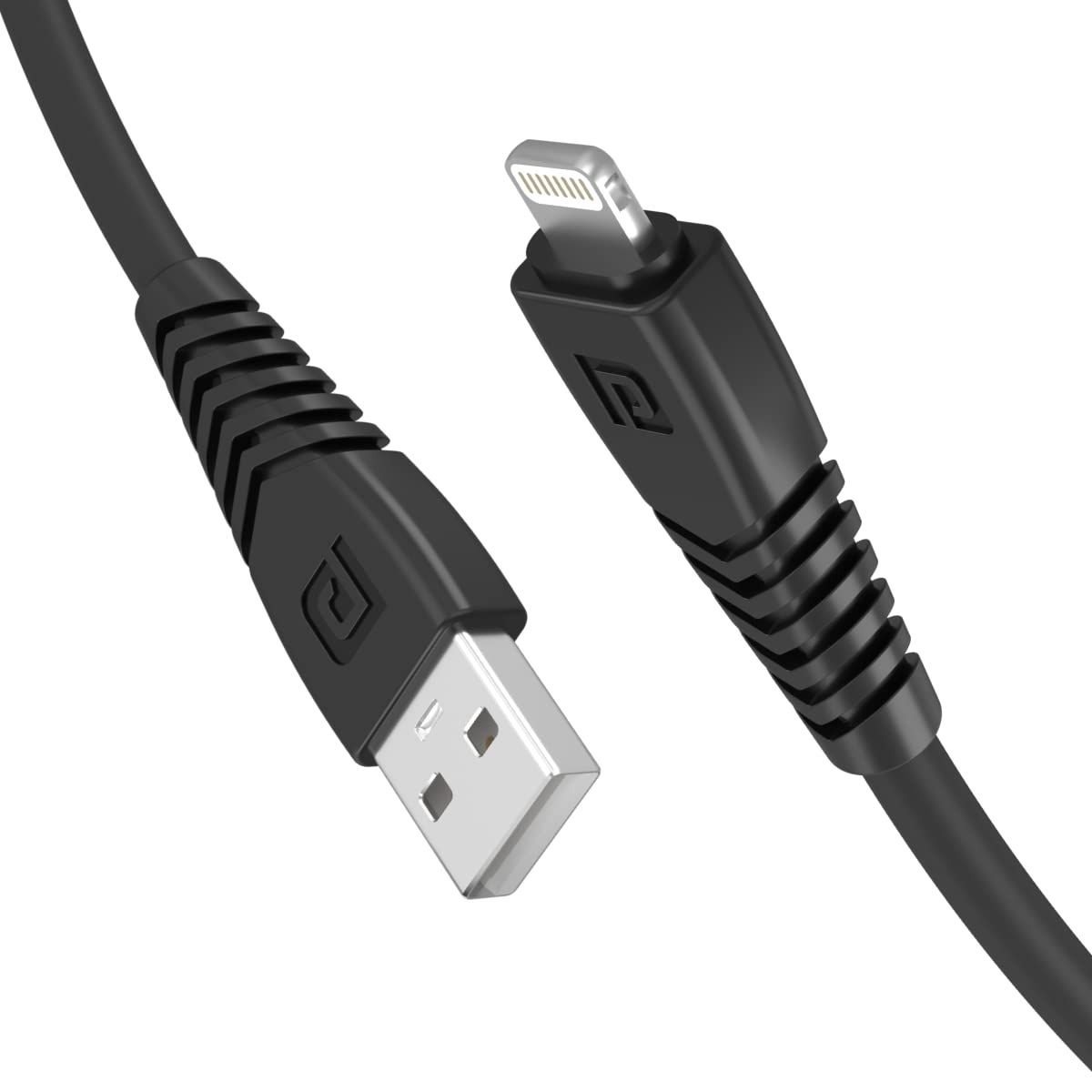 Portronics Konnect Core 8 PIN Cable Tangle-Free with 3A Rapid Charging & 480mbps Data (Black)